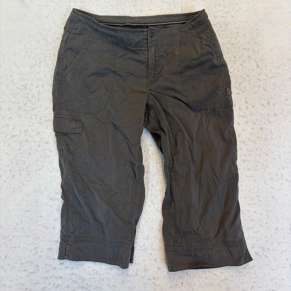 The North Face Capri Pants Womens 4 Gray Ripstop Cargo Hiking Outdoor